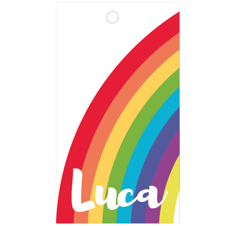 Tarjetas largas con cinta de Arcoiris 24u Pers